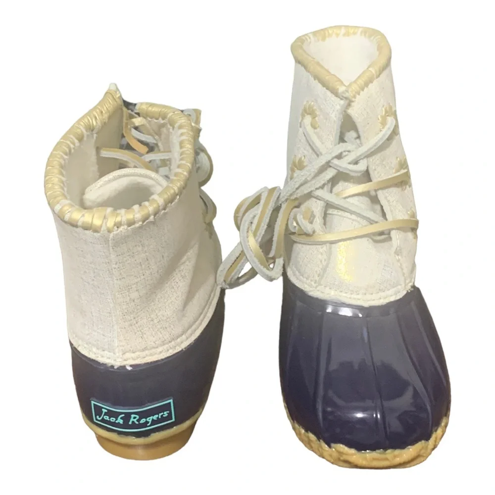 Jack Rogers • Gold‎ Metallic Navy Chloe Duck Boots